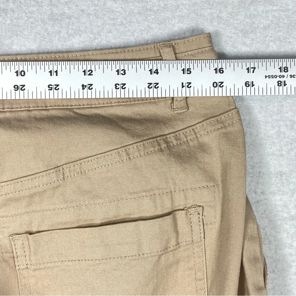 Falls Creek Midi Skirt Women's M Beige Tie Waist Pockets Split Hem Casual Boho